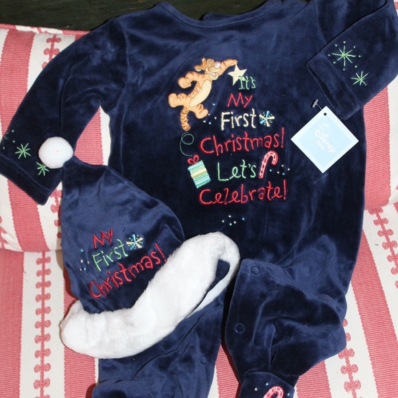 Disney Other - NWT 1st Christmas outfit + Hat Disney Tigger